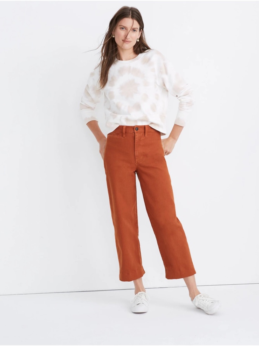 Madewell Slim Emmett Wide Leg Crop Pants Warm Nutmeg High Rise Women Size 25